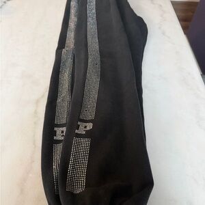 PINK Victoria's Secret Black Rhinestone Sweatpants